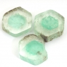 Комплект спилов кристалла бесцветно-зелёного берилла, общий вес 20.67 карат, размер 13х12мм (beryl0116)