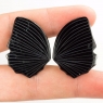 Пара резных чёрных турмалинов Бабочка, общий вес 42.33 карат, размер 35х25мм (turm0282)