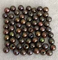 Чёрный пресноводный жемчуг круглый, диаметр 3.4-3.6 мм (pearl0043)