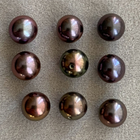 Чёрный пресноводный жемчуг круглый, диаметр 6.9-7.1 мм (pearl0058)