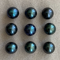 Чёрный пресноводный жемчуг круглый, диаметр 7.2-7.3 мм (pearl0060)