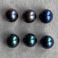 Чёрный пресноводный жемчуг круглый, диаметр 7.4-7.6 мм (pearl0062)