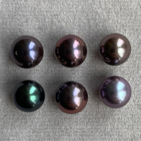 Чёрный пресноводный жемчуг круглый, диаметр 8-8.1 мм (pearl0063)