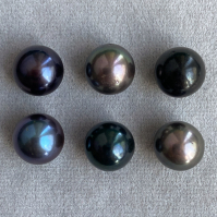 Чёрный пресноводный жемчуг круглый, диаметр 10.4-10.6 мм (pearl0072)