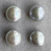 Серый пресноводный жемчуг уплощённый (пуговица), диаметр 11.5-11.9 мм (pearl0092)