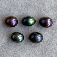 Чёрный пресноводный жемчуг формы овал, размер 12х9 мм (pearl0106)