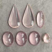 Набор кабошонов из розового кварца разных форм, общий вес 158.51 кт, размеры 16-40.5х11.7-21 мм (sale0106)