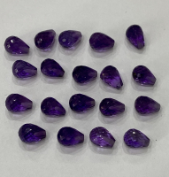 Набор бриолетов из аметиста, общий вес 23.19 кт, размеры 7х5 мм (sale0202)