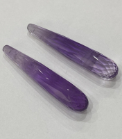 Пара бриолетов из аметиста, общий вес 35.63 кт, размеры 40.5х7.69 мм (sale0204)