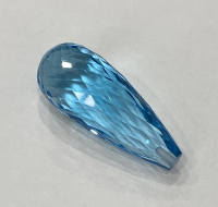 Бриолет из ярко-голубого топаза, вес 22 кт, размер 25.2х9.5 мм (sale0219)