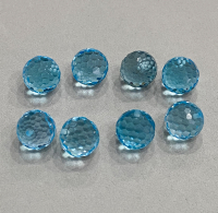 Набор шаров из ярко-голубого топаза, общий вес 75 кт, размеры 10х10 мм (sale0221)