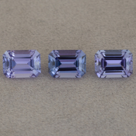 Комплект фиолетово-синих танзанитов точной огранки формы октагон, общий вес 4.91 кт, размер 8х5.9x4.3 мм (tanz0558)