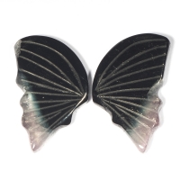 Пара резных полихромных турмалинов Бабочка, общий вес 12.88 карат, размер 18.8х11.2мм (turm0275)