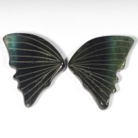 Пара резных полихромных турмалинов Бабочка, общий вес 17.47 карат, размер 19х13.4мм (turm0281)