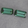 Пара голубовато-зелёных турмалинов точной огранки формы октагон, общий вес 1.86 кт, размер 8.1х4.2x3.4 мм (turm0838)